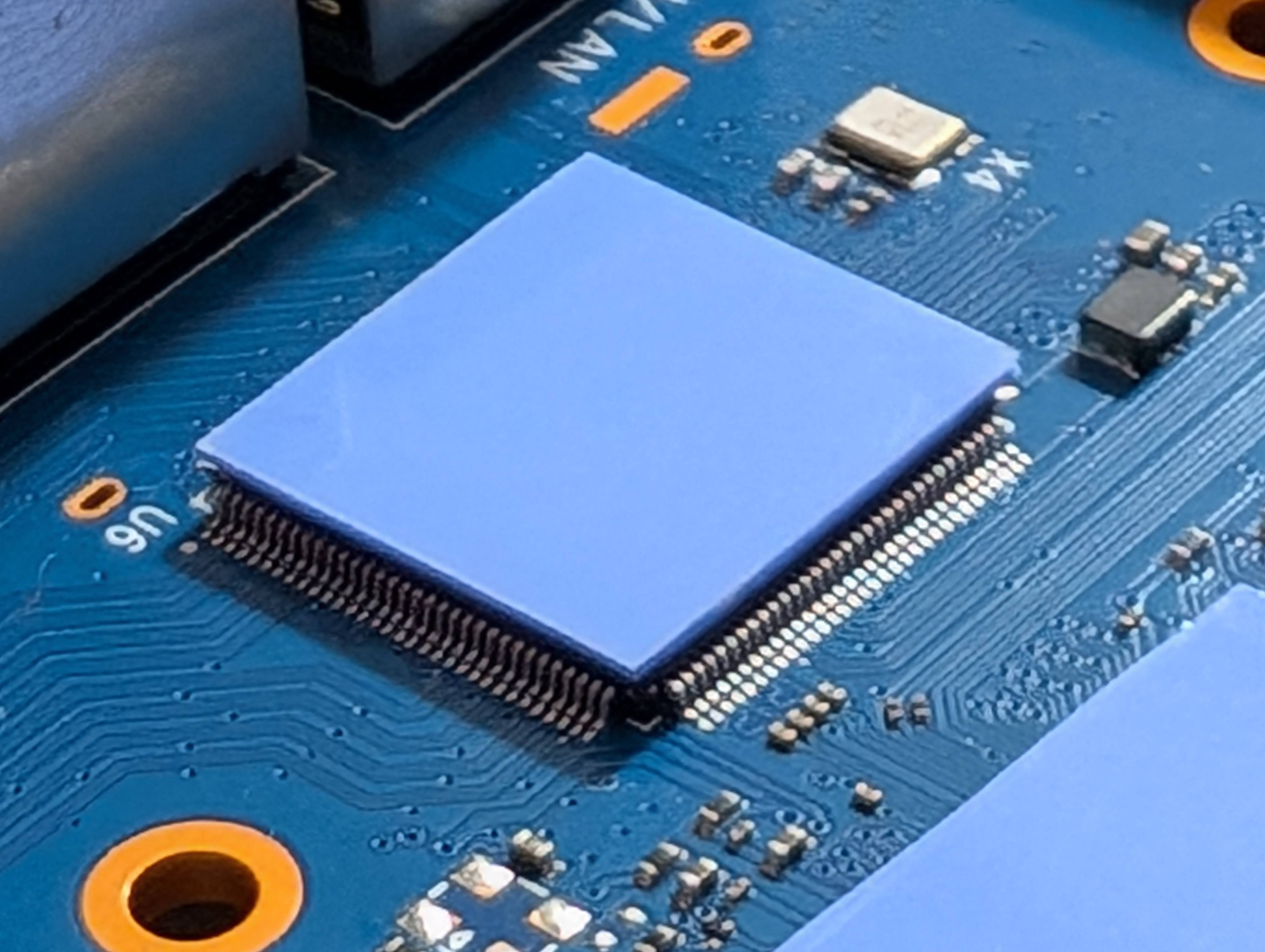 Thermal pad applied to CPU